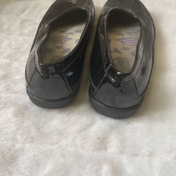 Dickies black patent synthetic  slip on shoes slip resistant rubber soles SZ9M - Picture 4 of 7